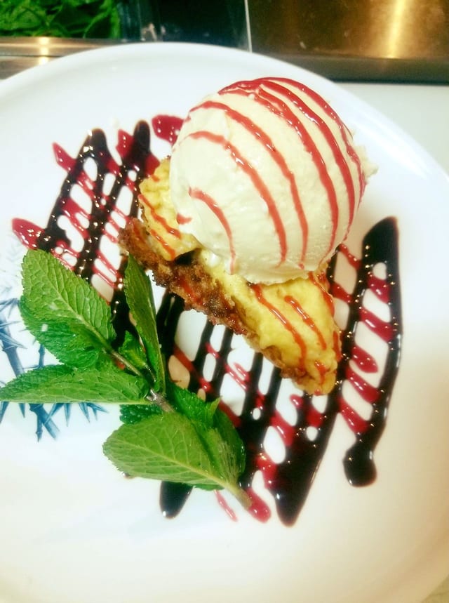 Fried Cheesecake with Vanilla Ice Cream.